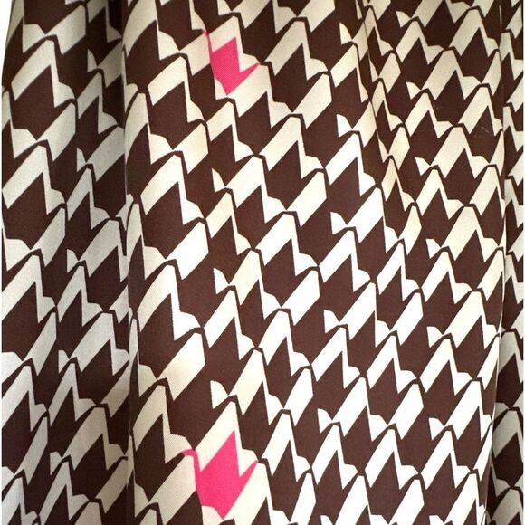 Lilly Pulitzer Sleeveless Brown / Pink Geometric Print Silk Dress With Pockets 4 - Picture 3 of 13